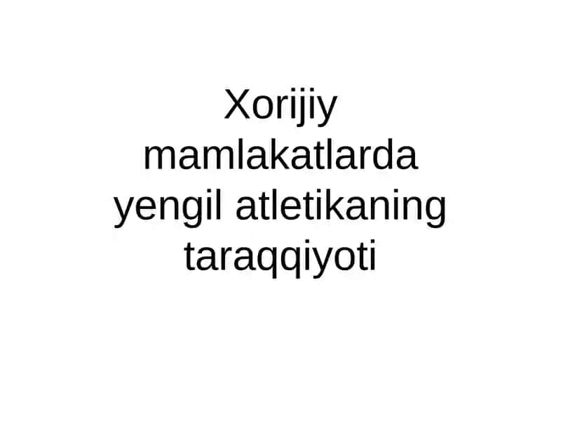 Yengil atletika