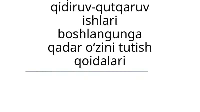 Favqulodda holatda qidiruv-qutqaruv ishlari boshlangunga qadar oʻzini tutish qoidalari