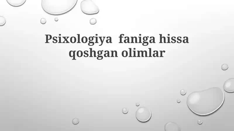 Psixologiyafanigahissaqoshganolimlar