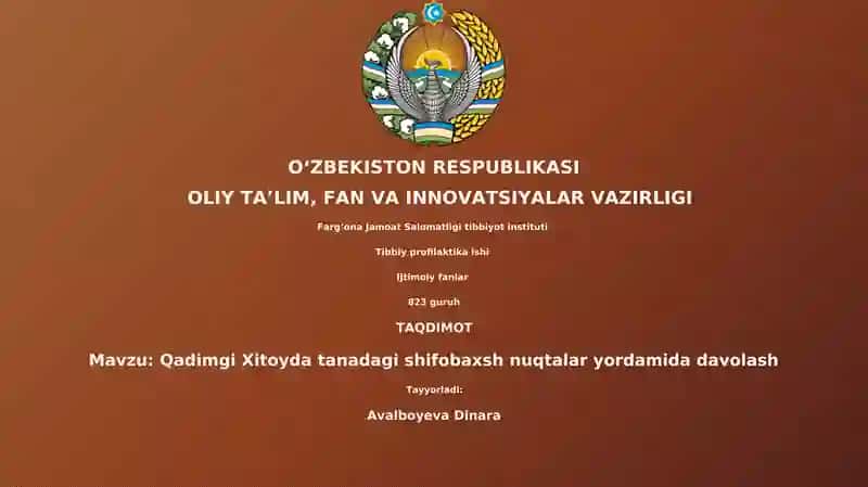 Qadimgi Xitoyda tanadagi shifobaxsh nuqtalar yordamida davolash