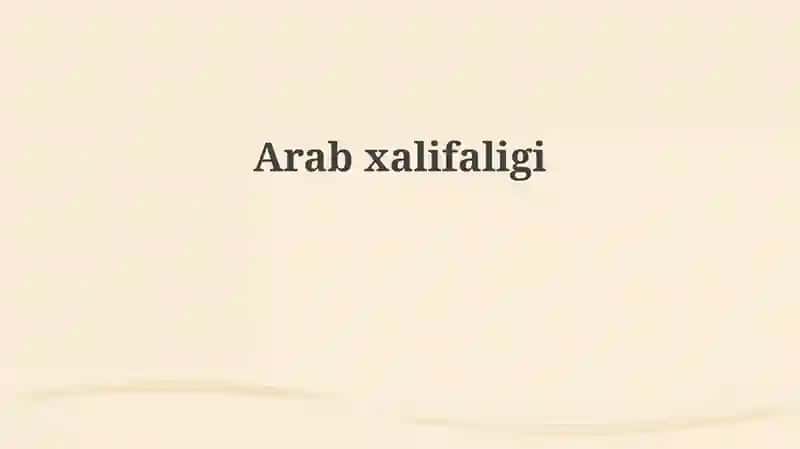 Arabxalifaligi