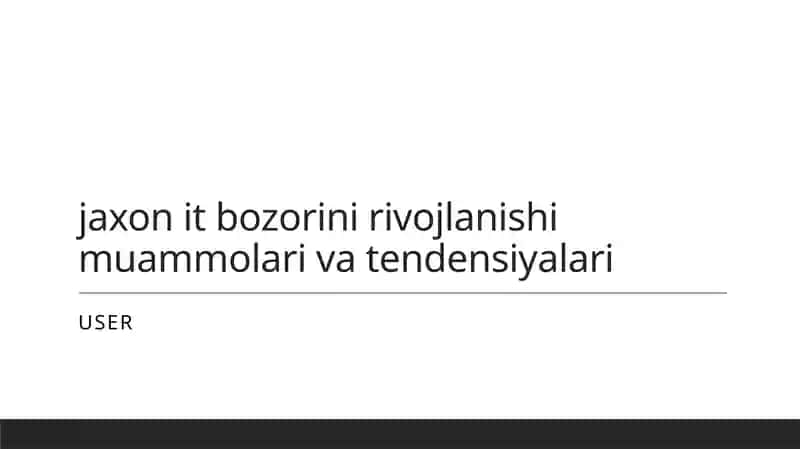 Texnologik yangiliklar