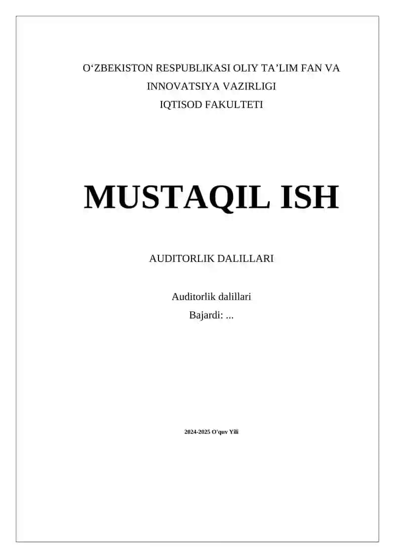 Auditorlik dalillari