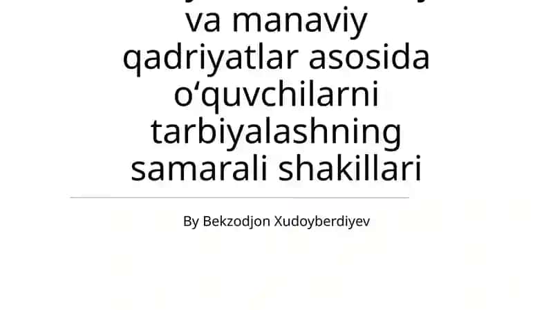 Innovatsion pedagogik texnologiyalarni qo‘llash
