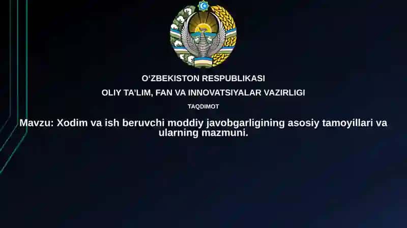 Xodim va Ish Beruvchining Moddiy Javobgarligi
