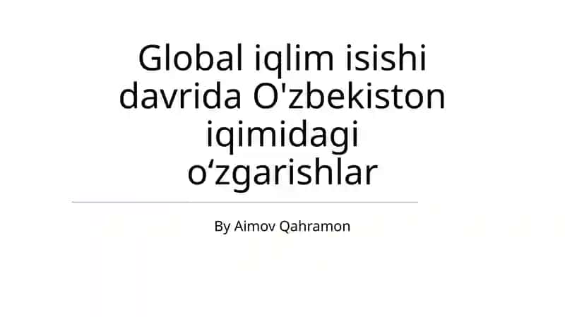 Yog'ingarchilikning O'zgarishi va Qurg'oqchilik