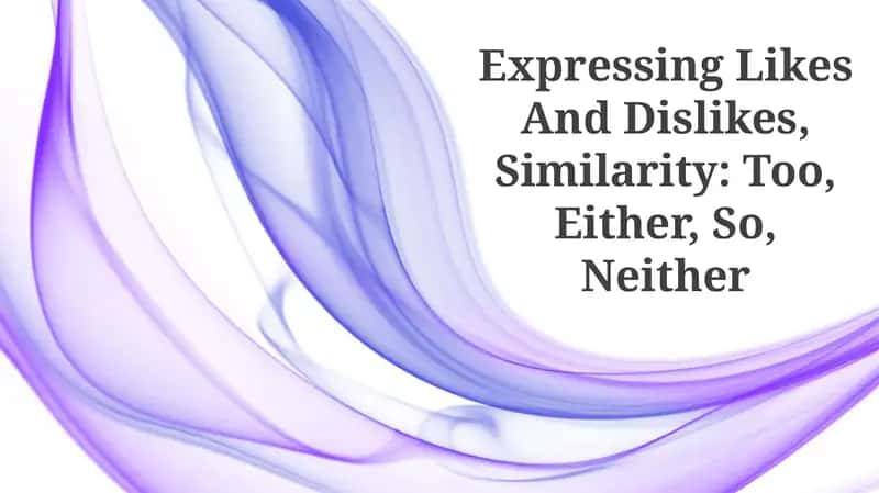 Expressing Likes and Dislikes