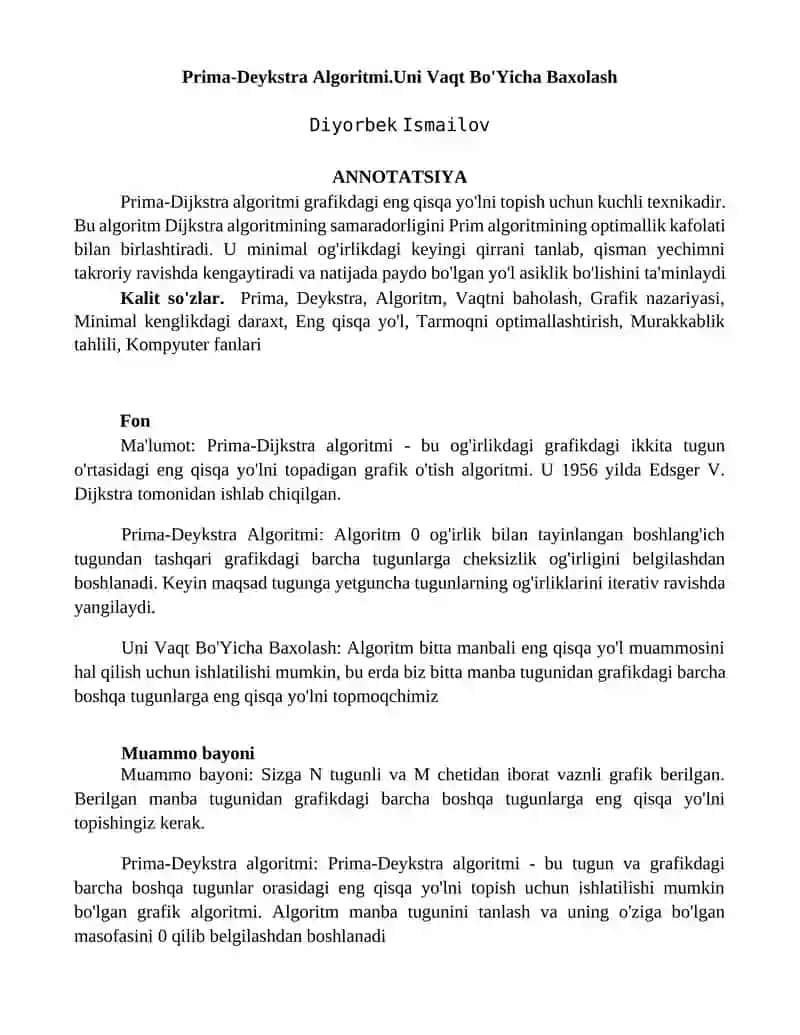 Prima-Deykstra Algoritmi