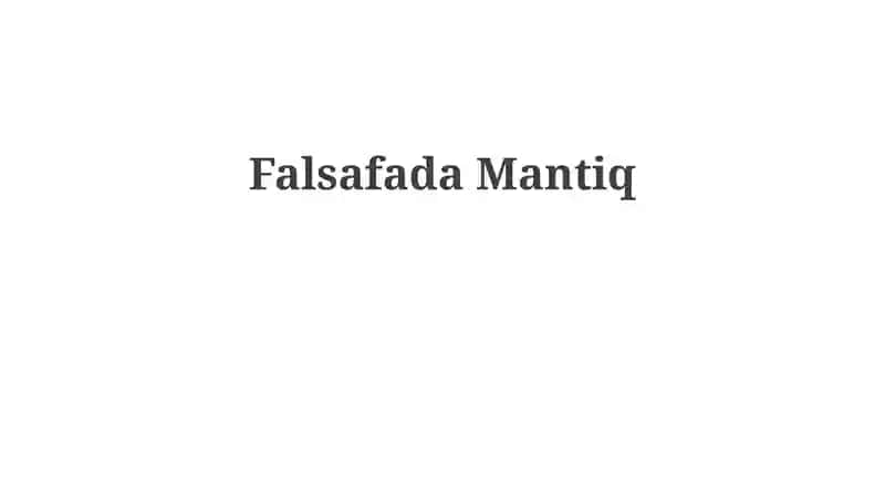 Mantiq falsafasi