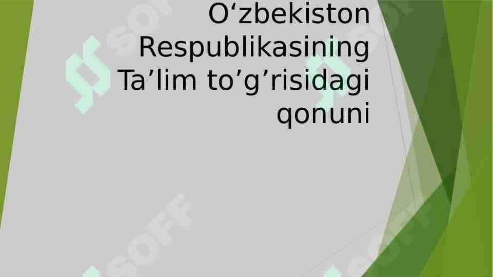 Ta'lim to'g'risidagi qonun