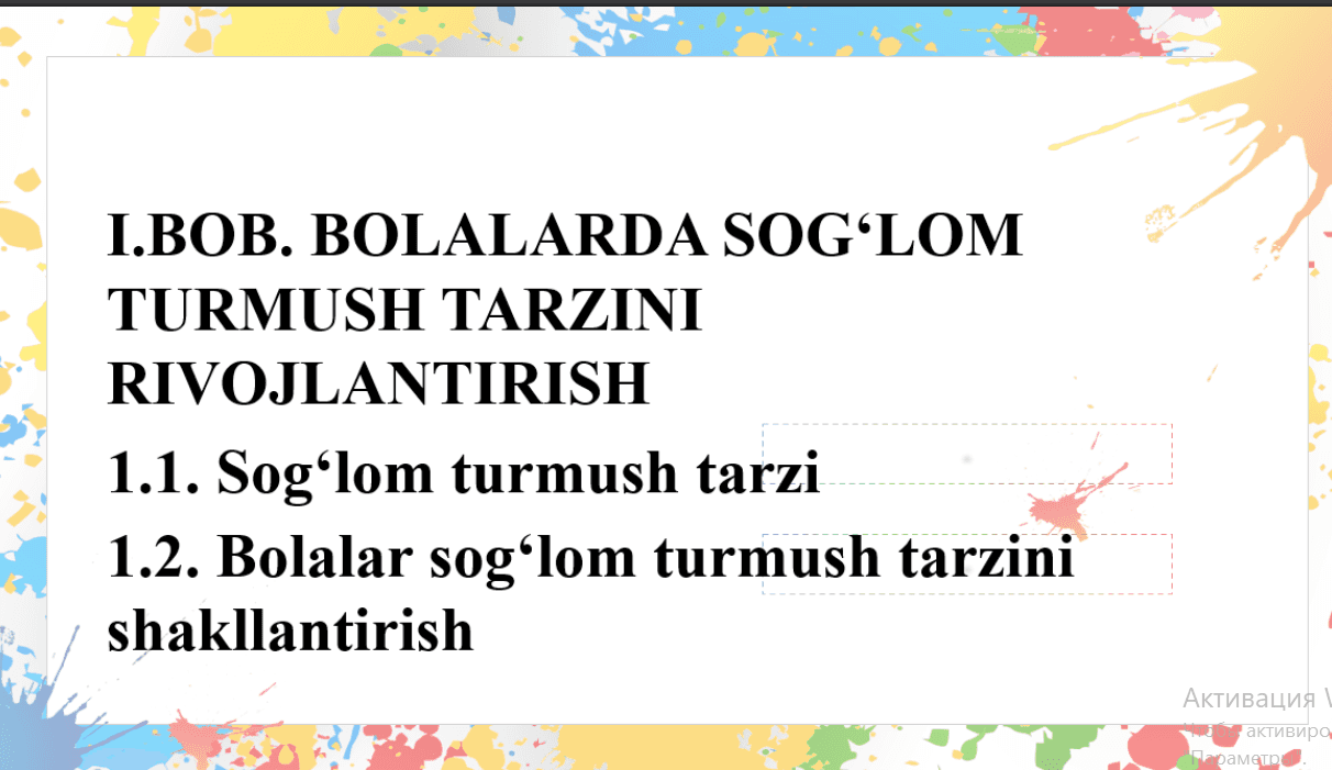 Bolalarda sogʻlom turmush tarzini rivojlantirish ishtimoiy pedagogik muammo sifatida.