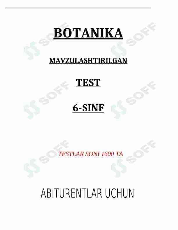 Botanika fanidan mavzulashtirilgan testlar