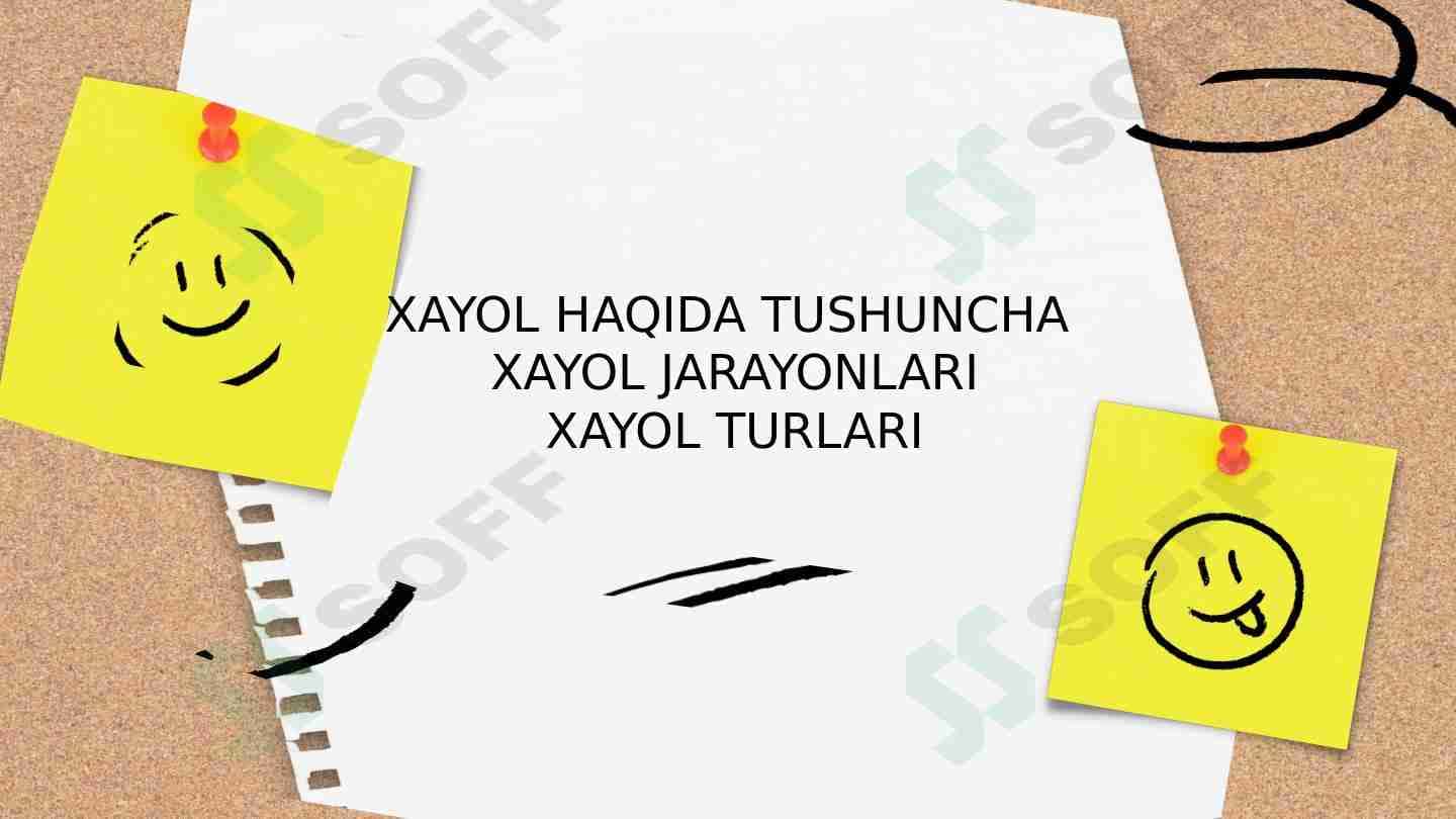 Xayol haqida tushuncha Xayol jarayonlari Xayol turlari