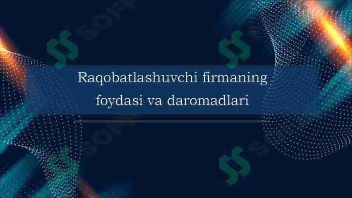 Raqobatlashuvchi firmaning foydasi va daromadlari
