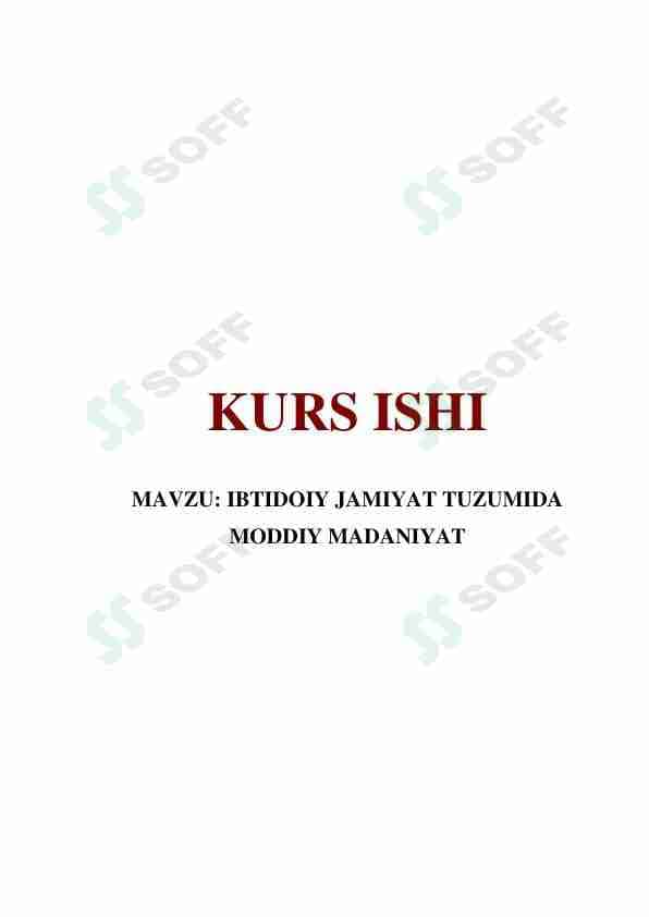 Ibtidoiy jamiyat tuzumida moddiy madaniyat