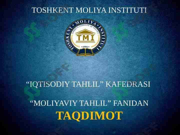 Moliyaviy tahlilni tashkil etish va axborot manbalari
