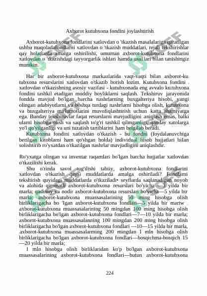 Axborot kutubxona fondini joylashtirish
