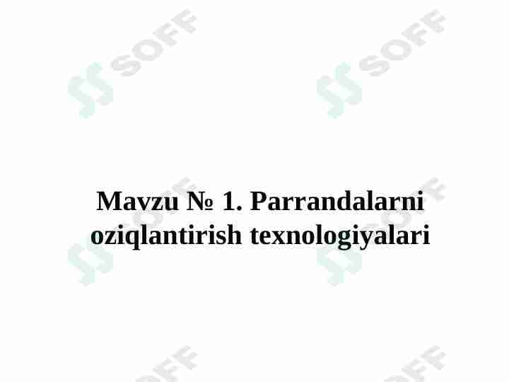parrandalarni oziqlantirish texnoligiyasi