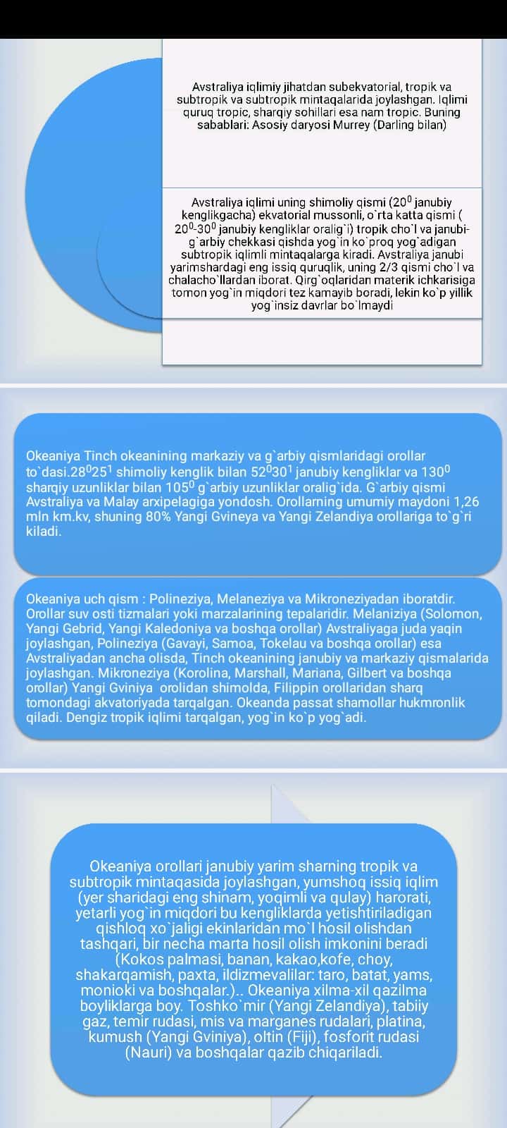 Umumgeografik mintaqalarni xisoblash