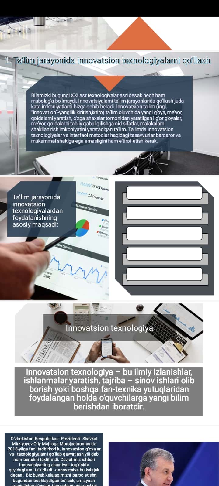TA’LIM JARAYONINI TASHKIL ETISHDA INNOVATSION TEXNOLOGIYALAR