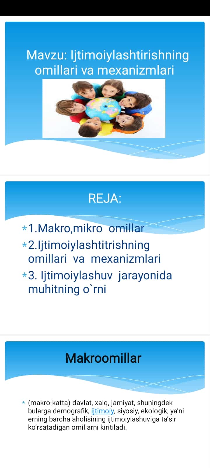 Ijtimoiylashtirishning omillari va mexanizmlari