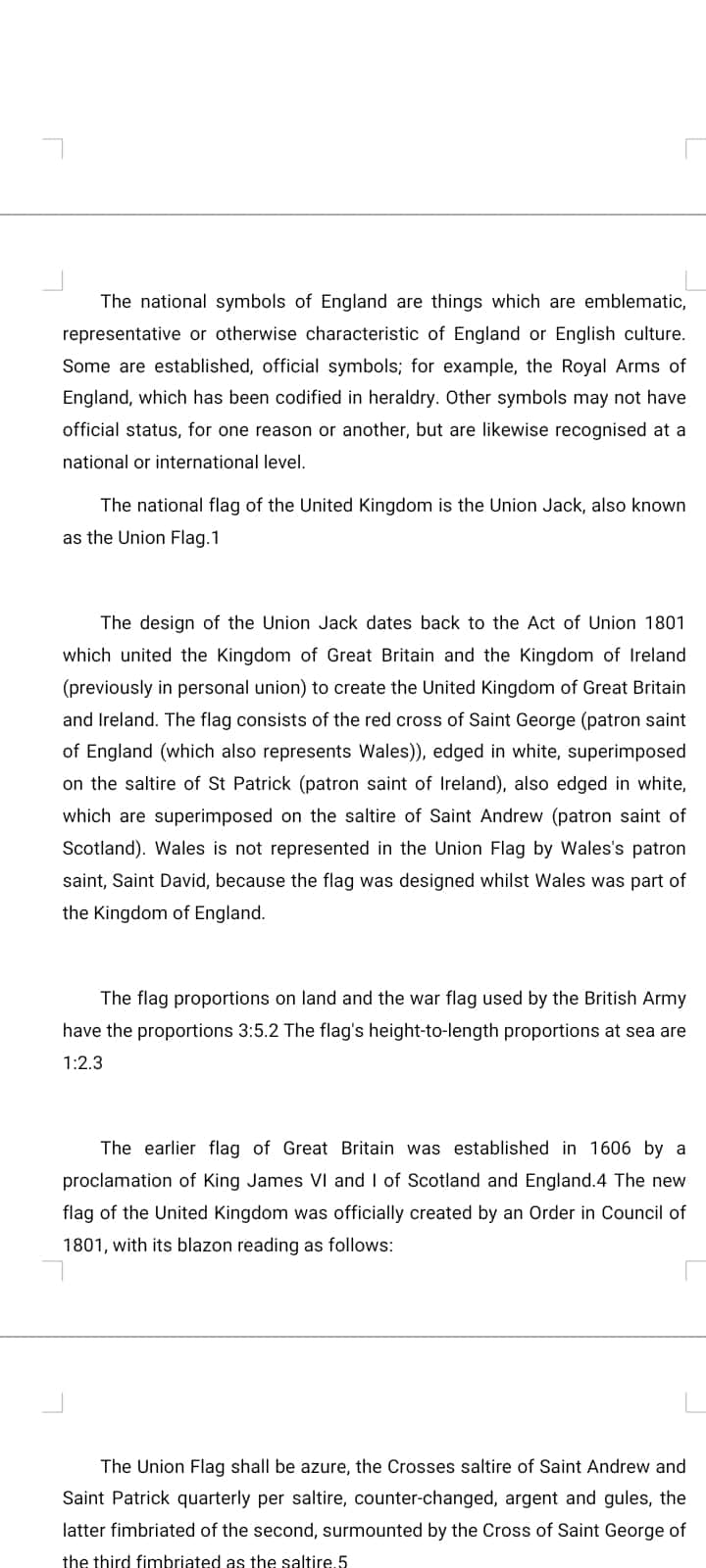 The history and symbols of UK