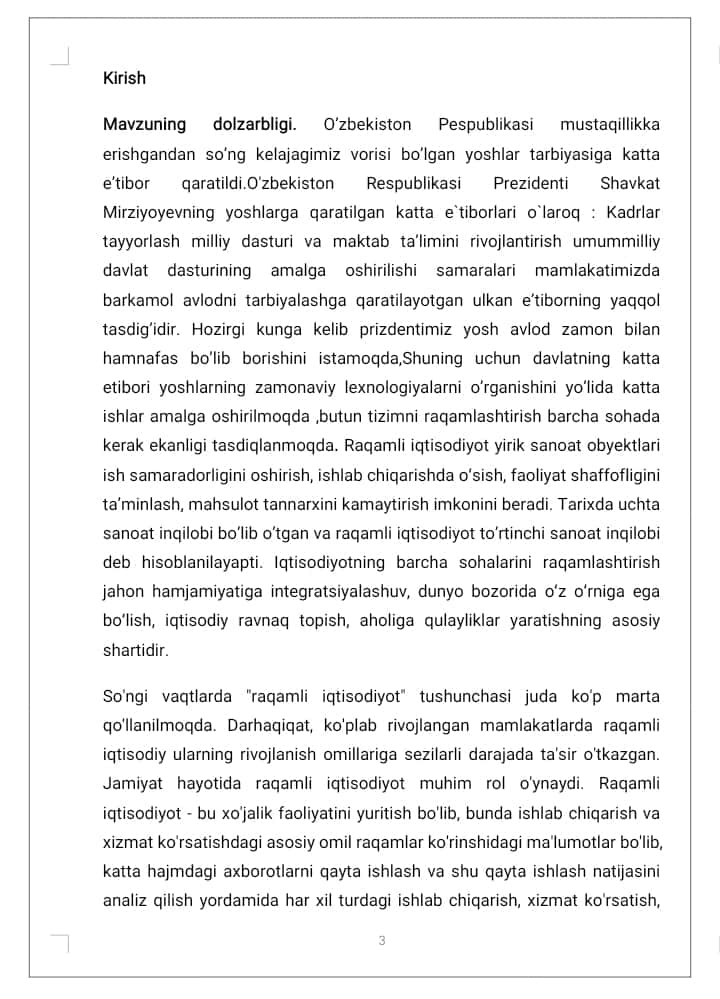 Raqamli iqtisodiyotda sanoat transformatsiyasi