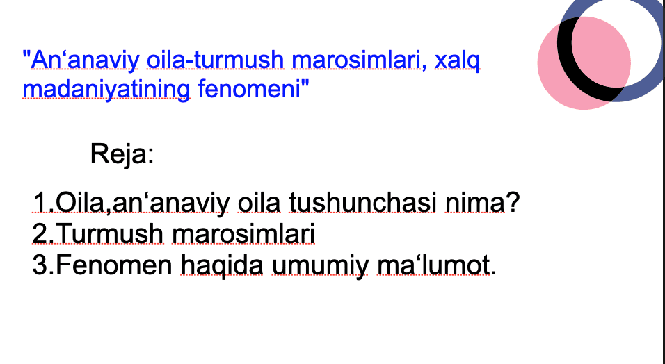 An‘anaviy oila-turmush marosimlari, xalq madaniyatining fenomeni