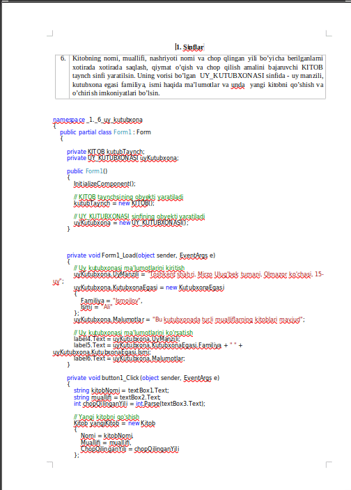 c# mustaqil ish