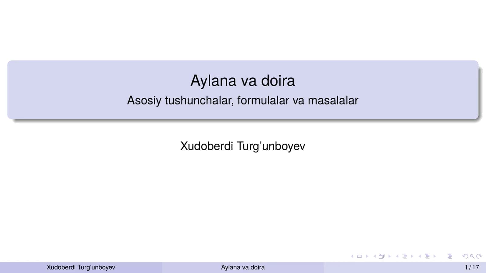 Aylana va doira (taqdimot)