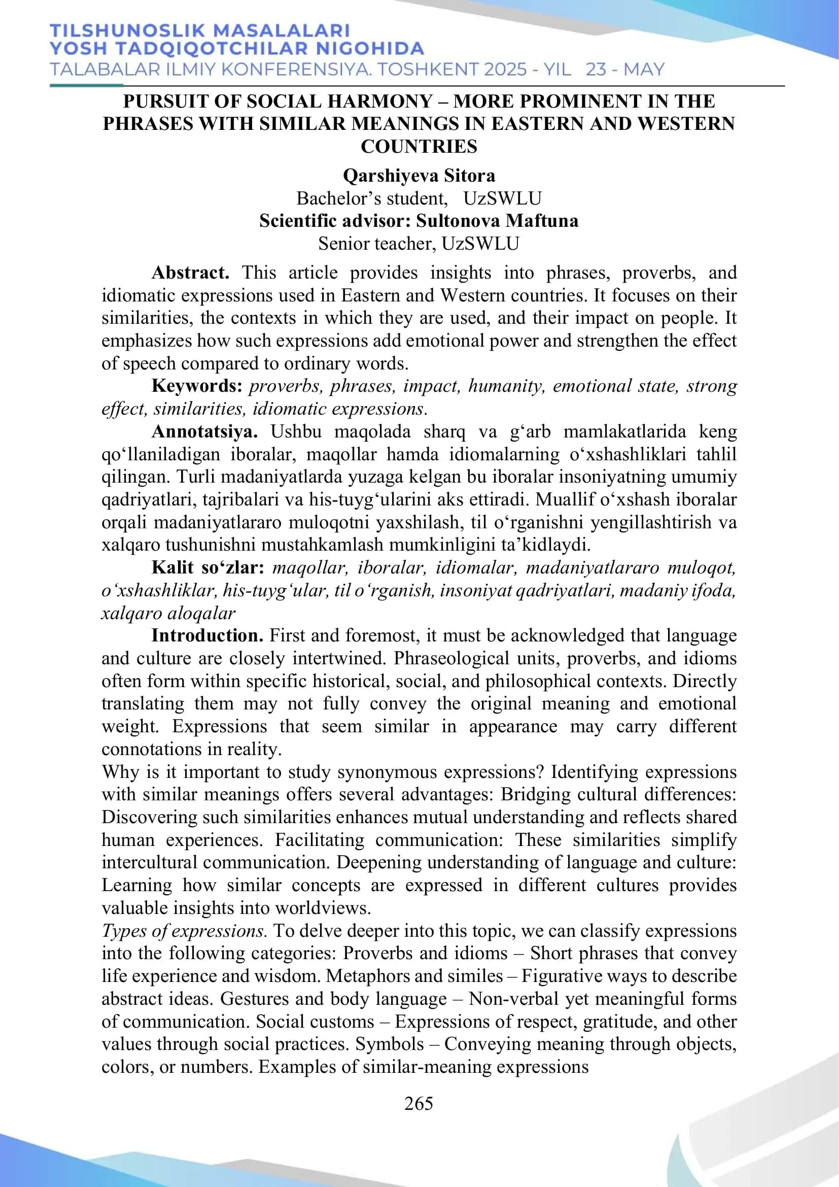 Pursuit of Social Harmony in Eastern and Western Countries