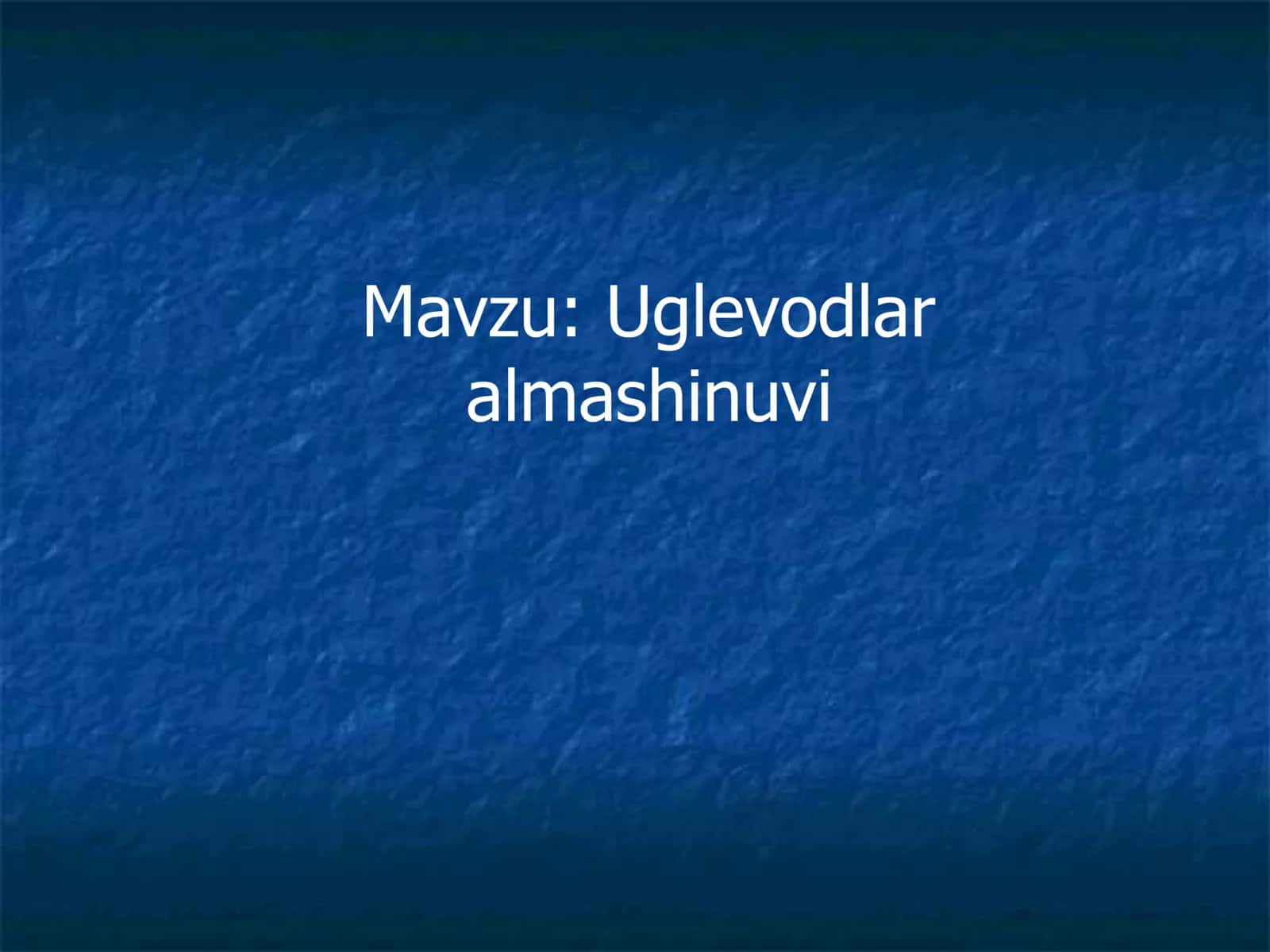 Uglevodlar