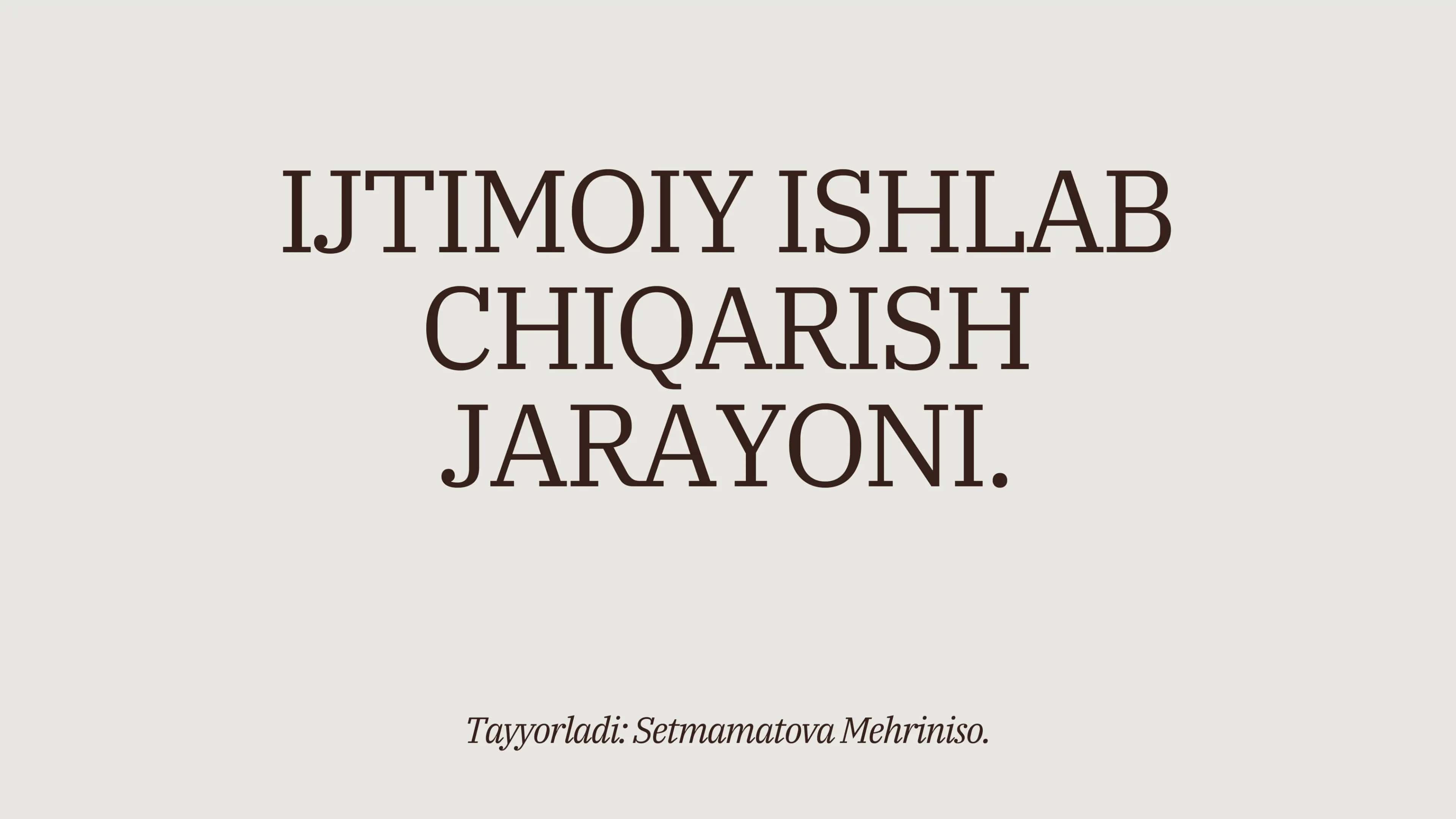 Ijtimoiy ishlab chiqarish jarayonj