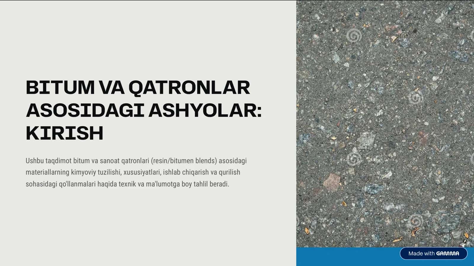 BITUM VA QATRONLAR