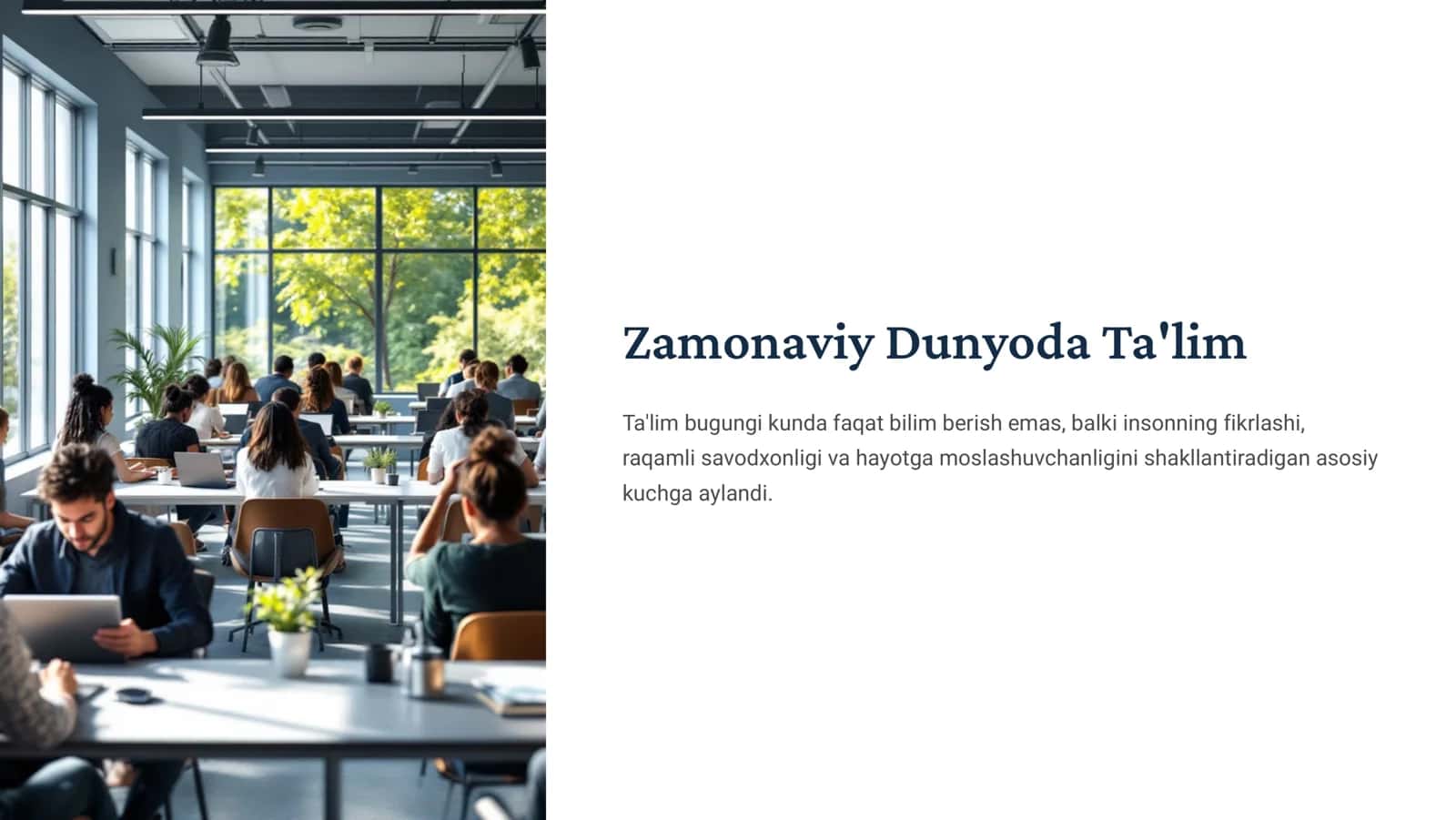 Zamonaviy Dunyoda Ta'lim