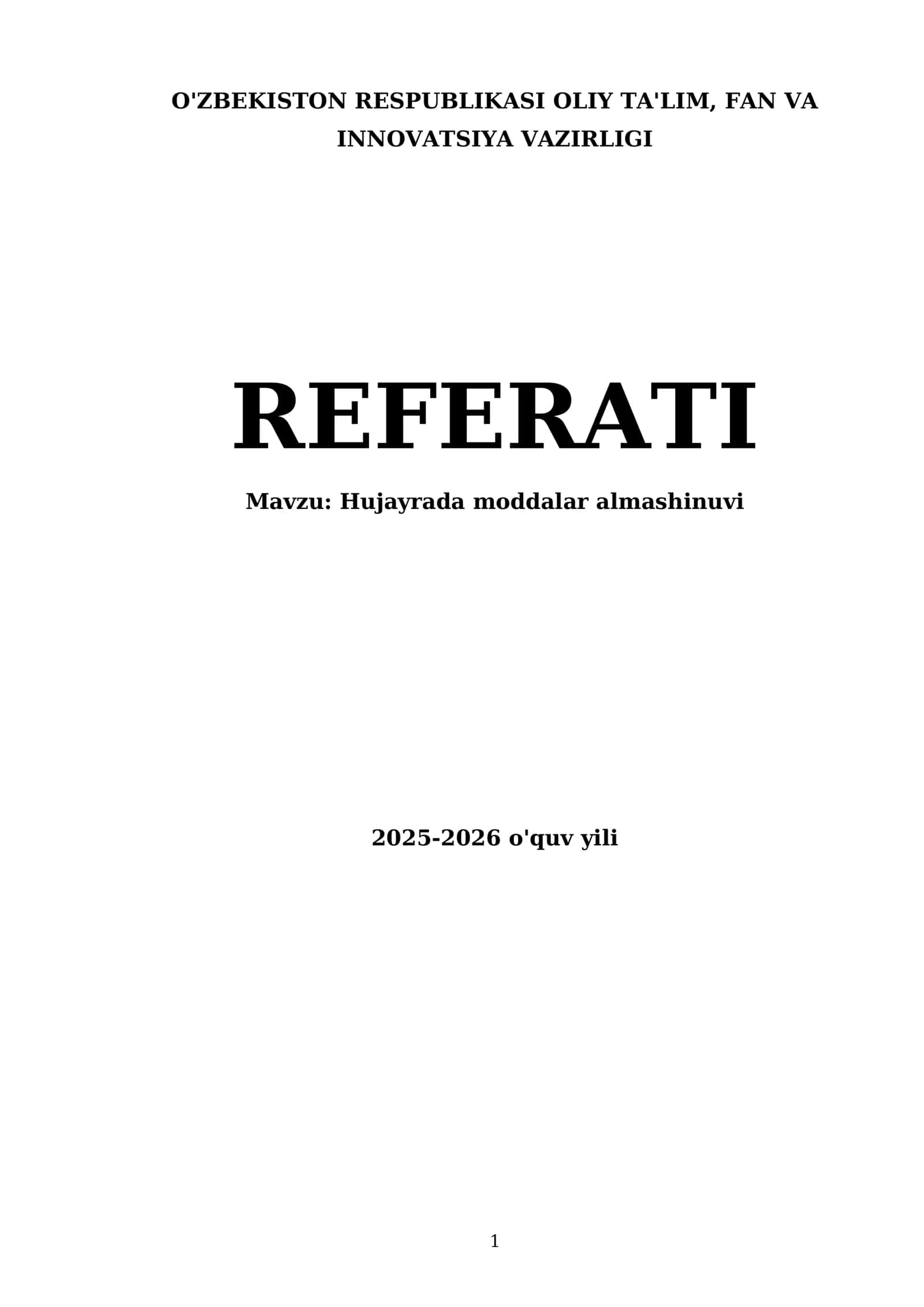 Hujayrada moddalar almashinuvi