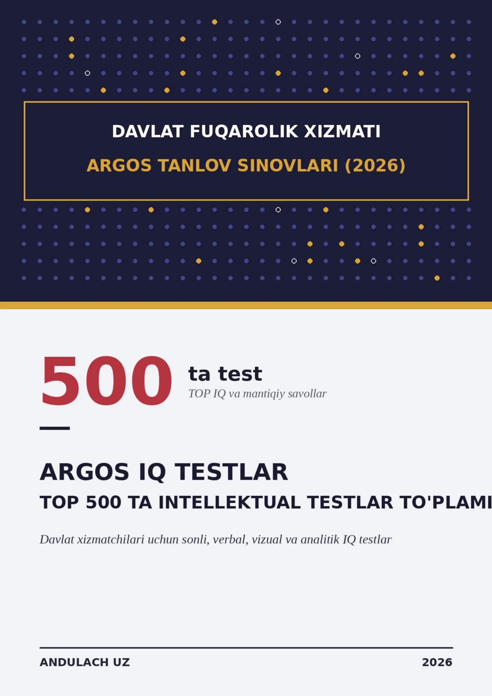 Argos IQ testlar top 500 ta