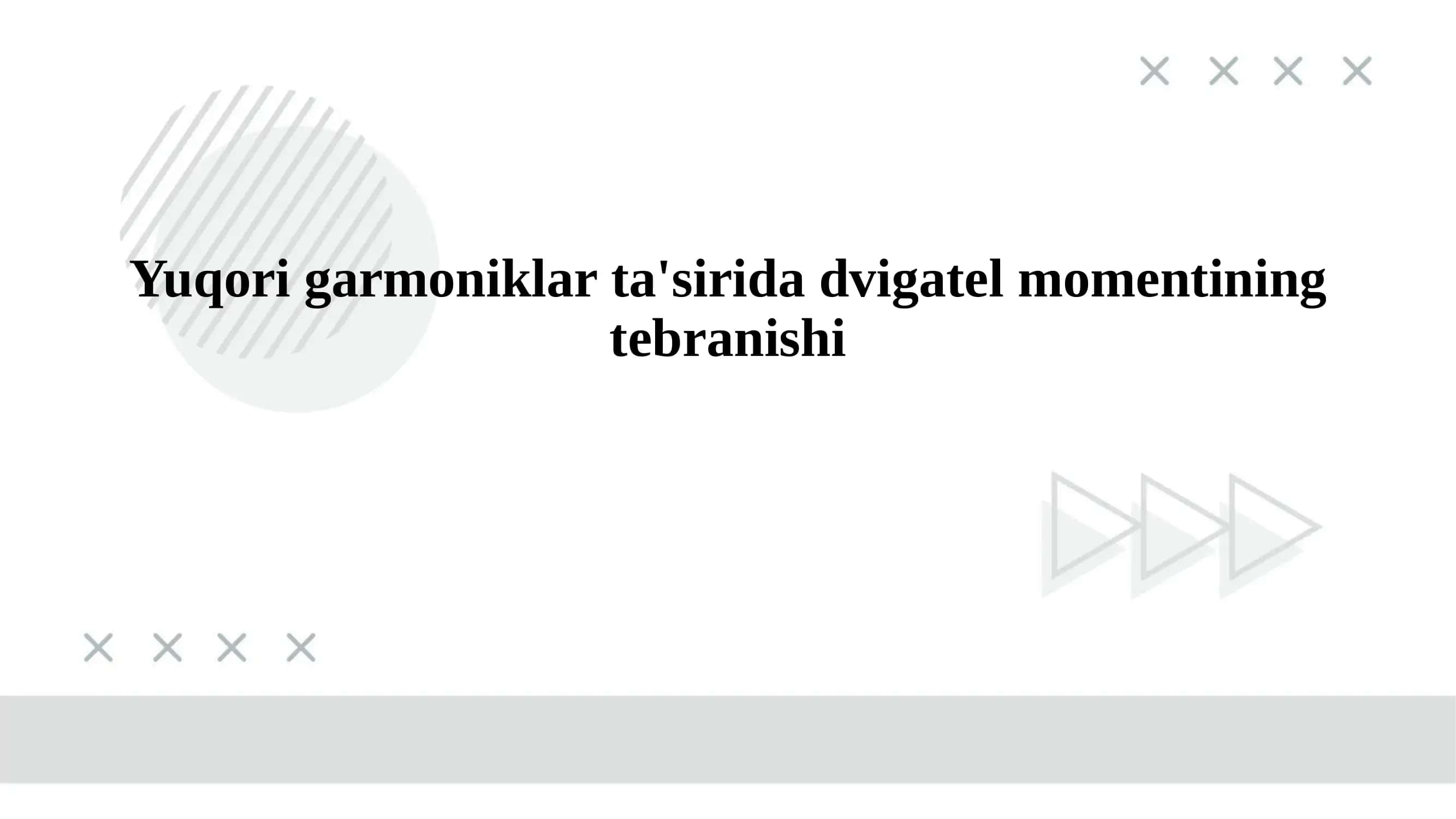 Yuqori garmoniklar ta'sirida dvigatel momentining tebranishi
