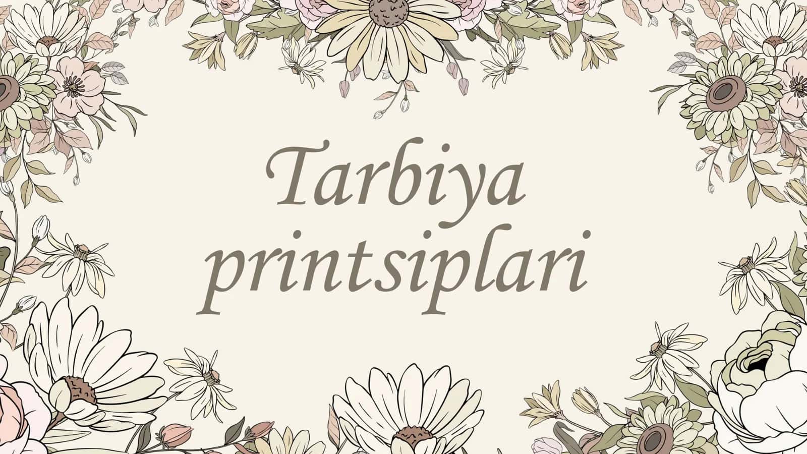 Tarbiya printsiplari