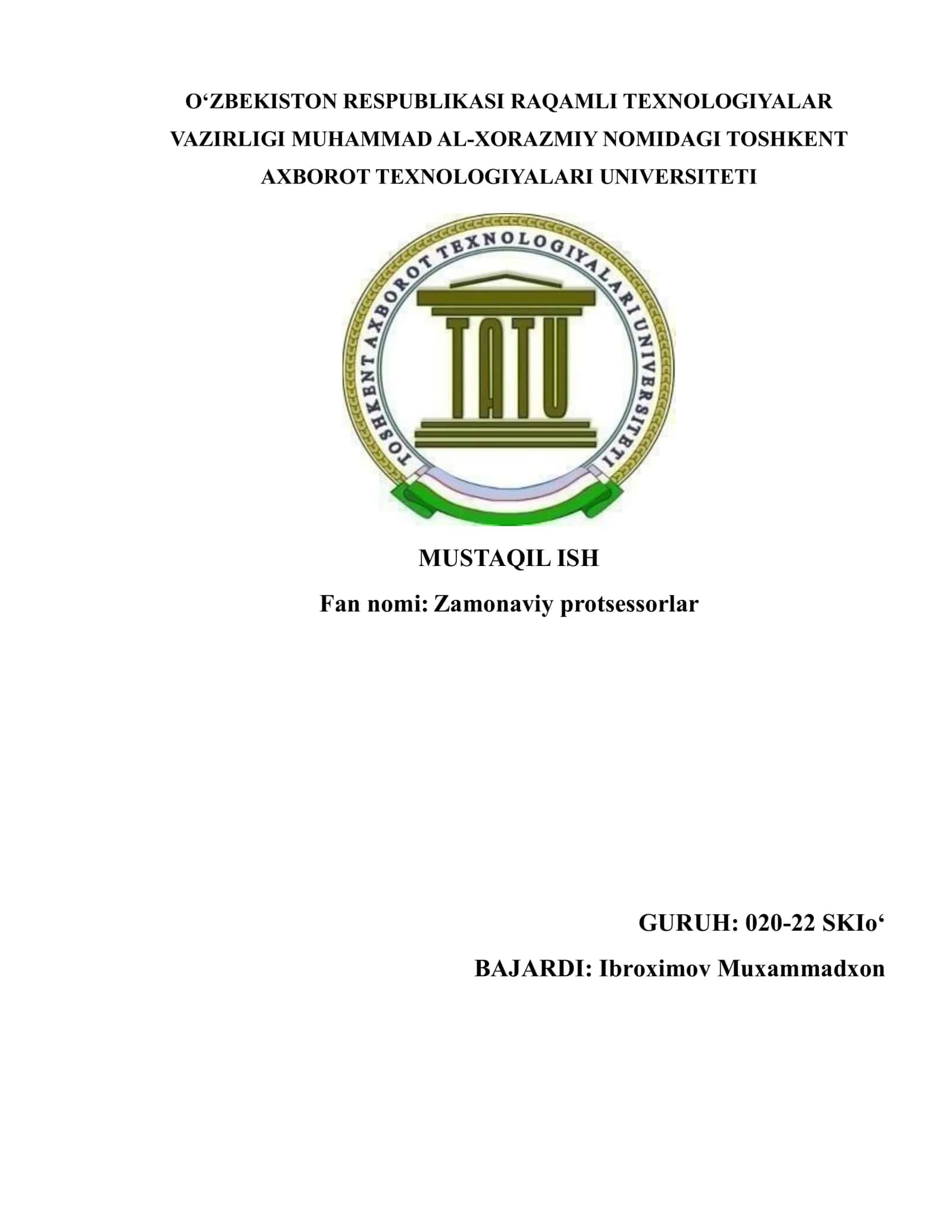 Zamonaviy protsessorlar