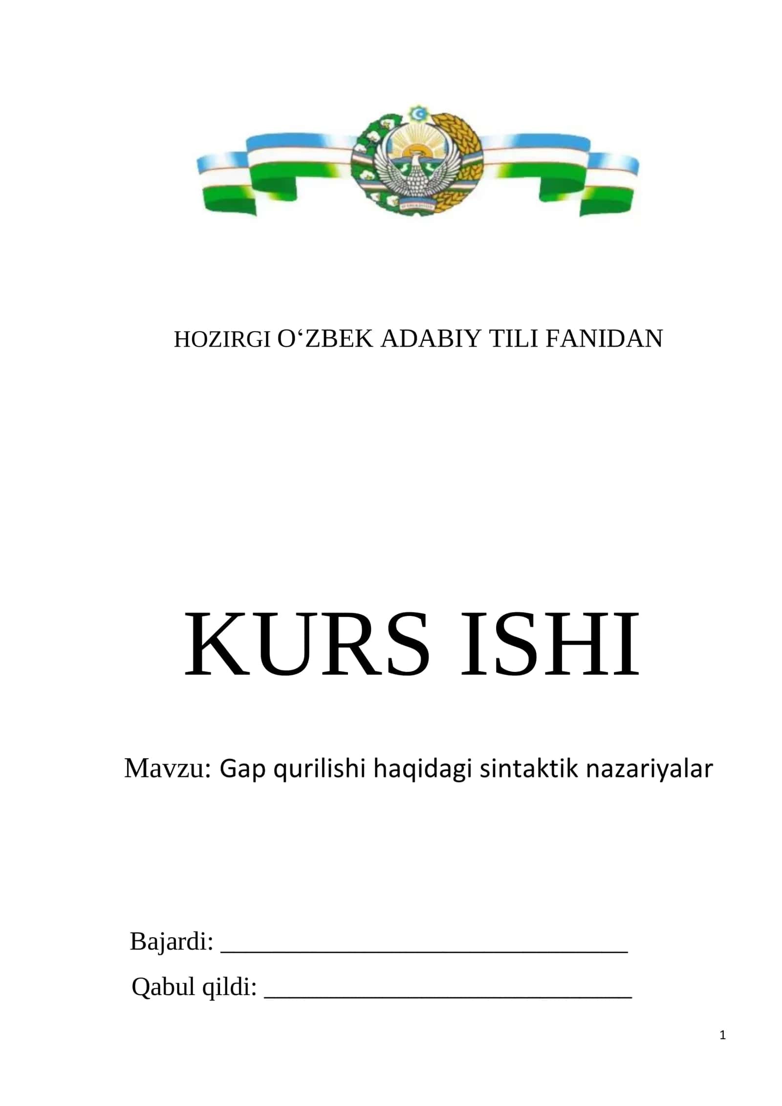 Gap qurilishi haqidagi sintaktik nazariyalar