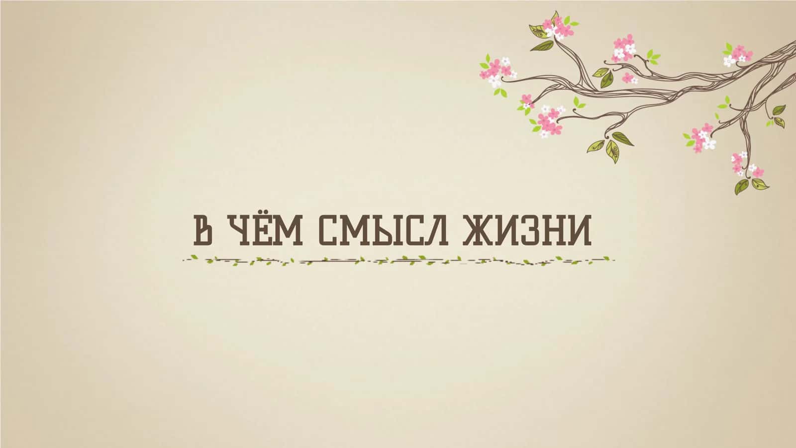 В ЧЁМ СМЫСЛ ЖИЗНИ