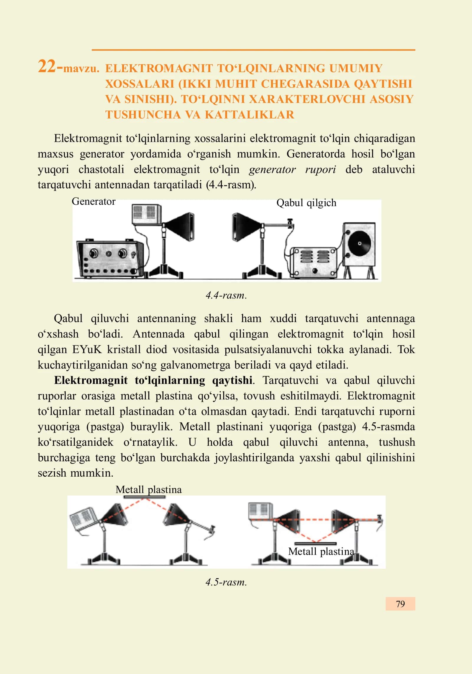 Elektromagnit to‘lqinlarning umumiy xossalari