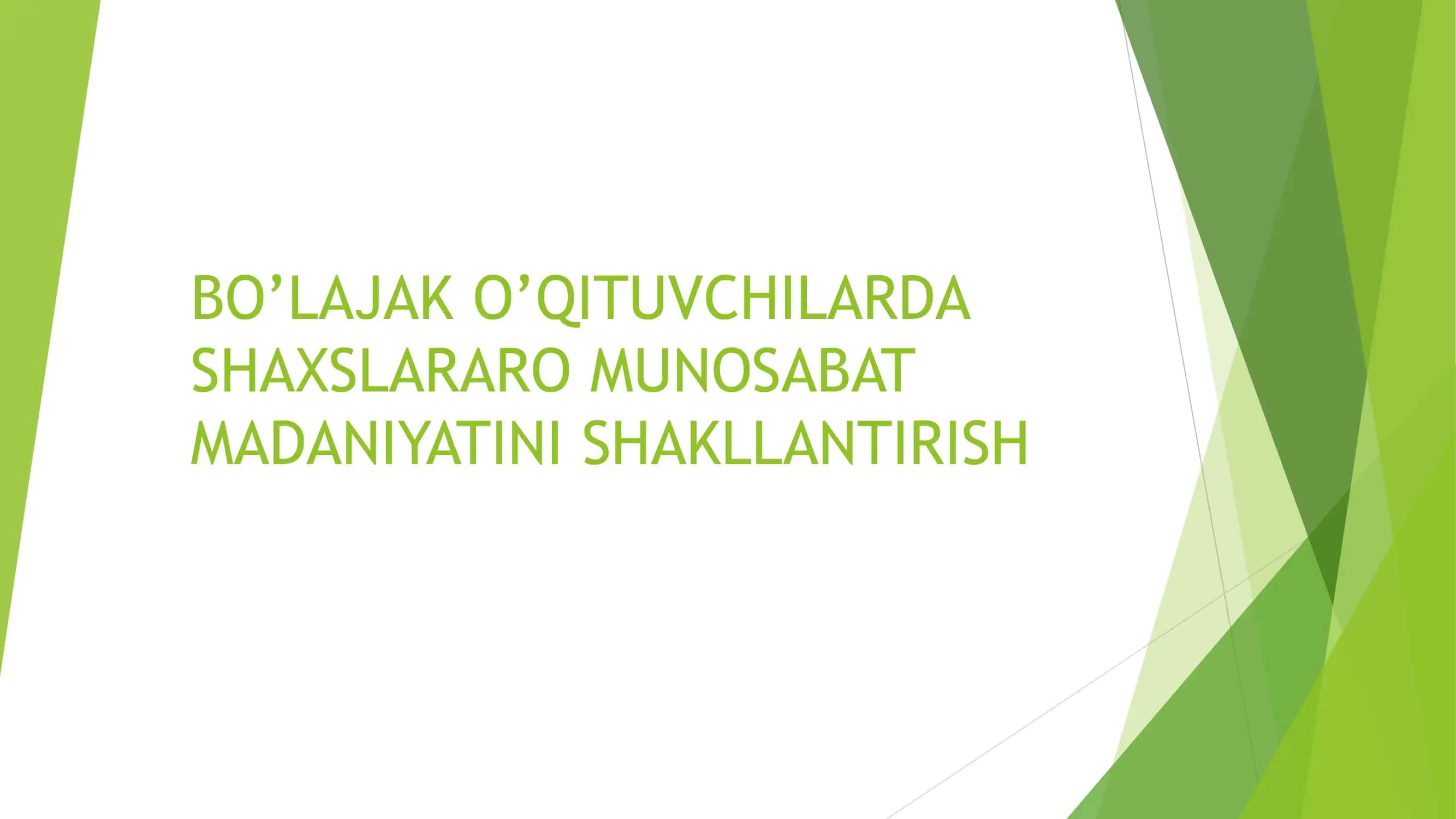 Muloqot tushunchasi va uning huusiyatlari