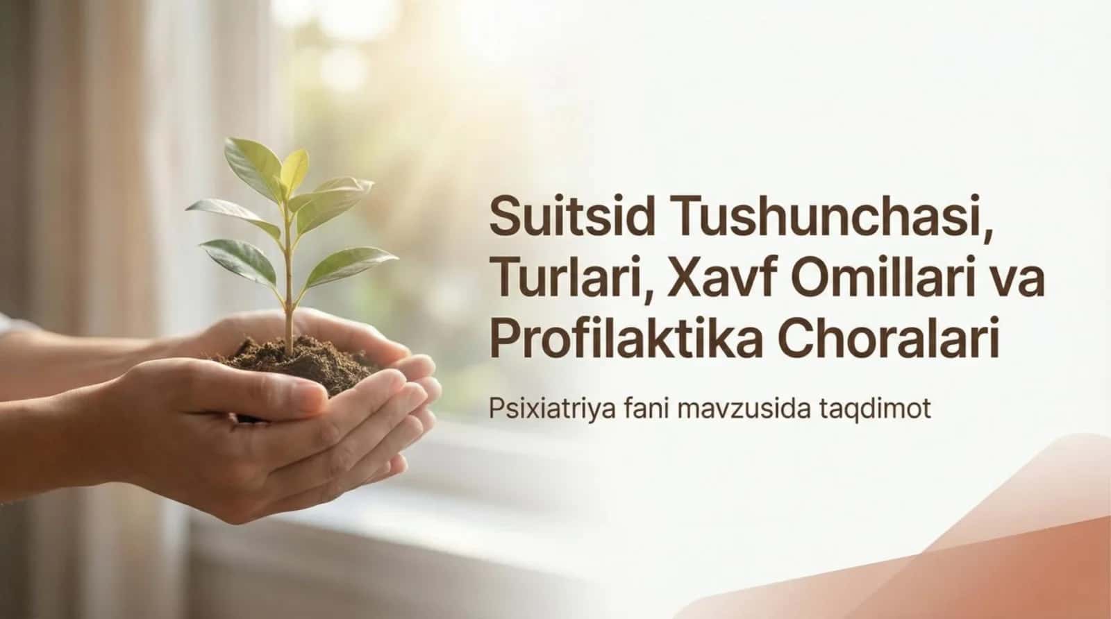 Suitsid tushunchasi, turlari, xavf omillari va profilaktika choralari