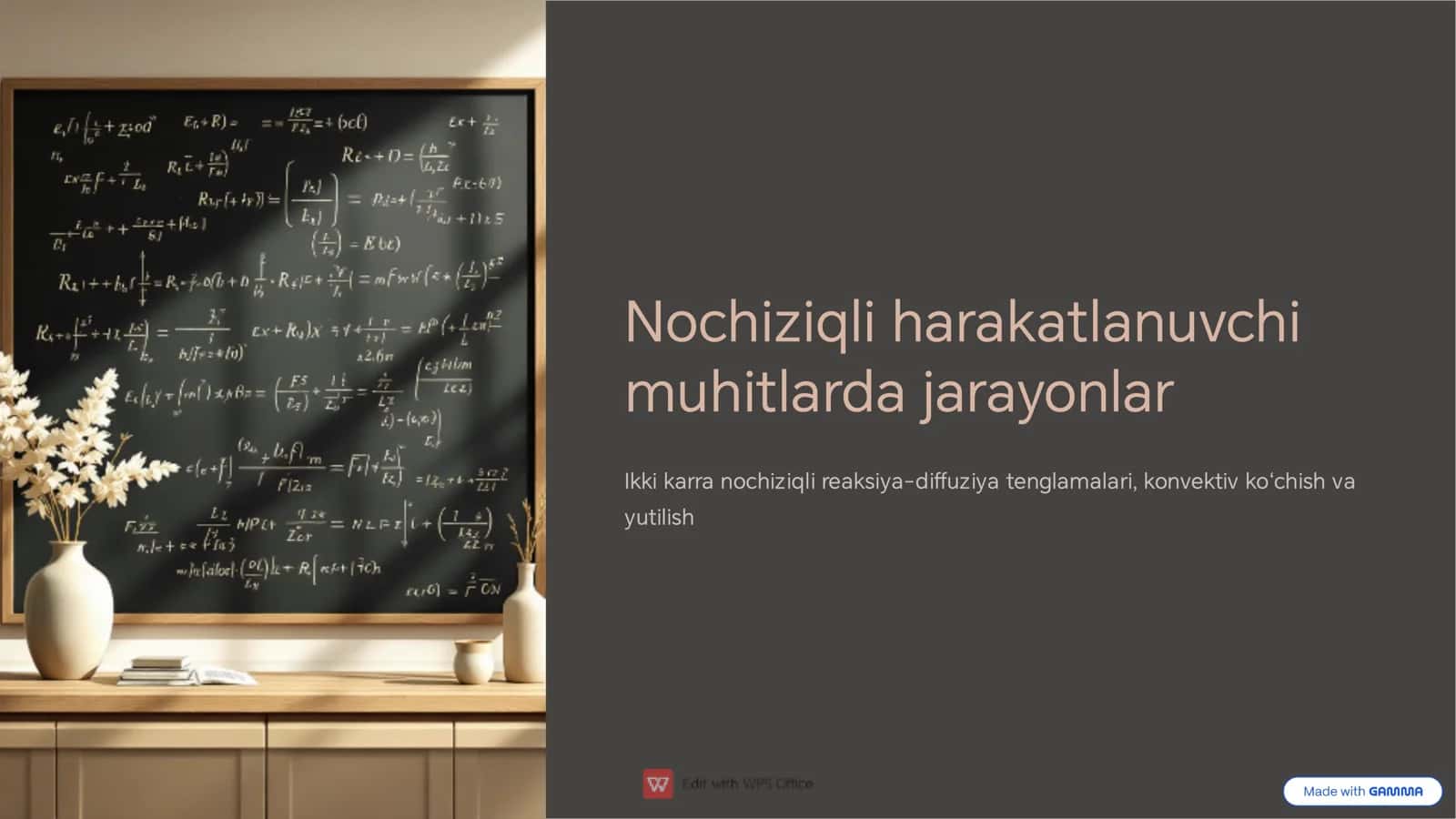 Ikki karra nochiziqli reaksiya-diuziya tenglamalari
