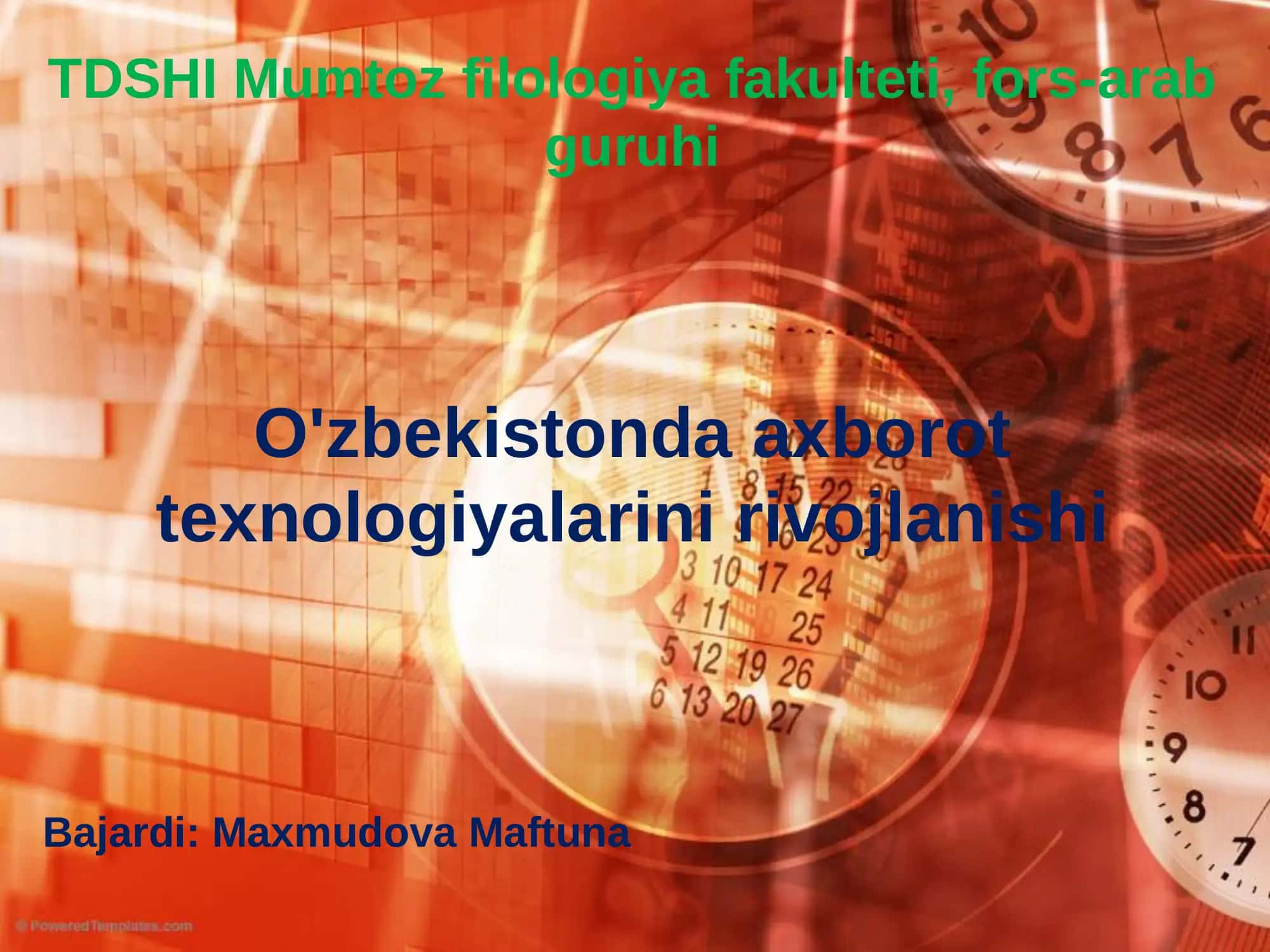 O'zbekistonda axborot texnologiyalarini rivojlanishi