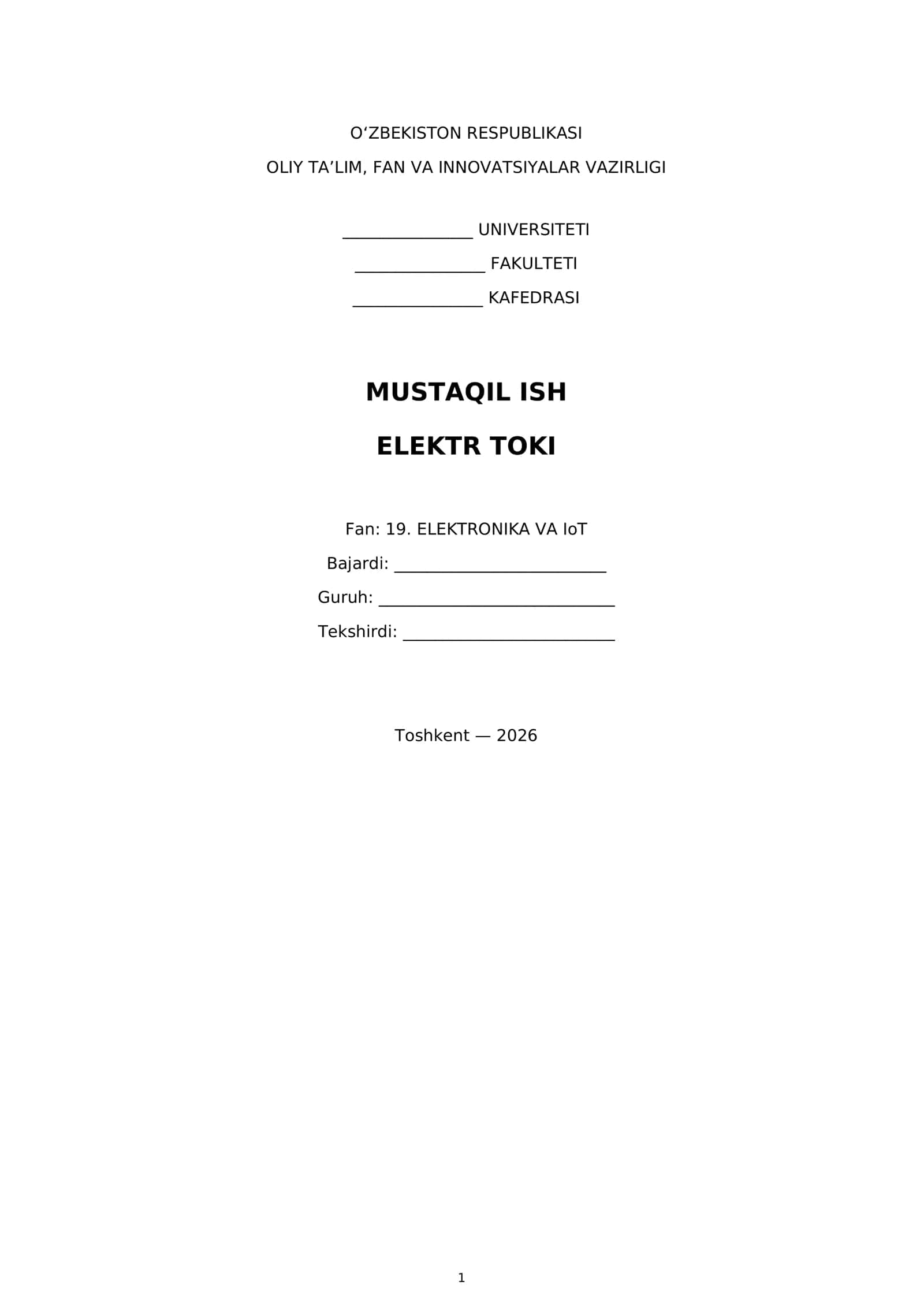 Elektr toki