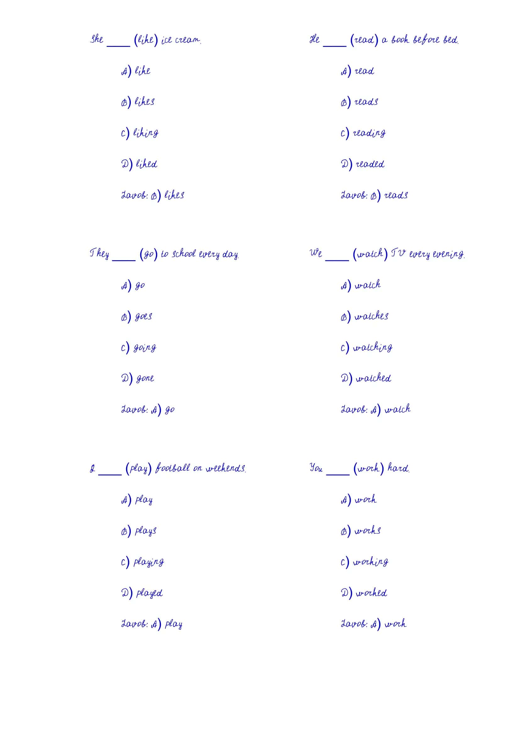 English Grammar Quiz