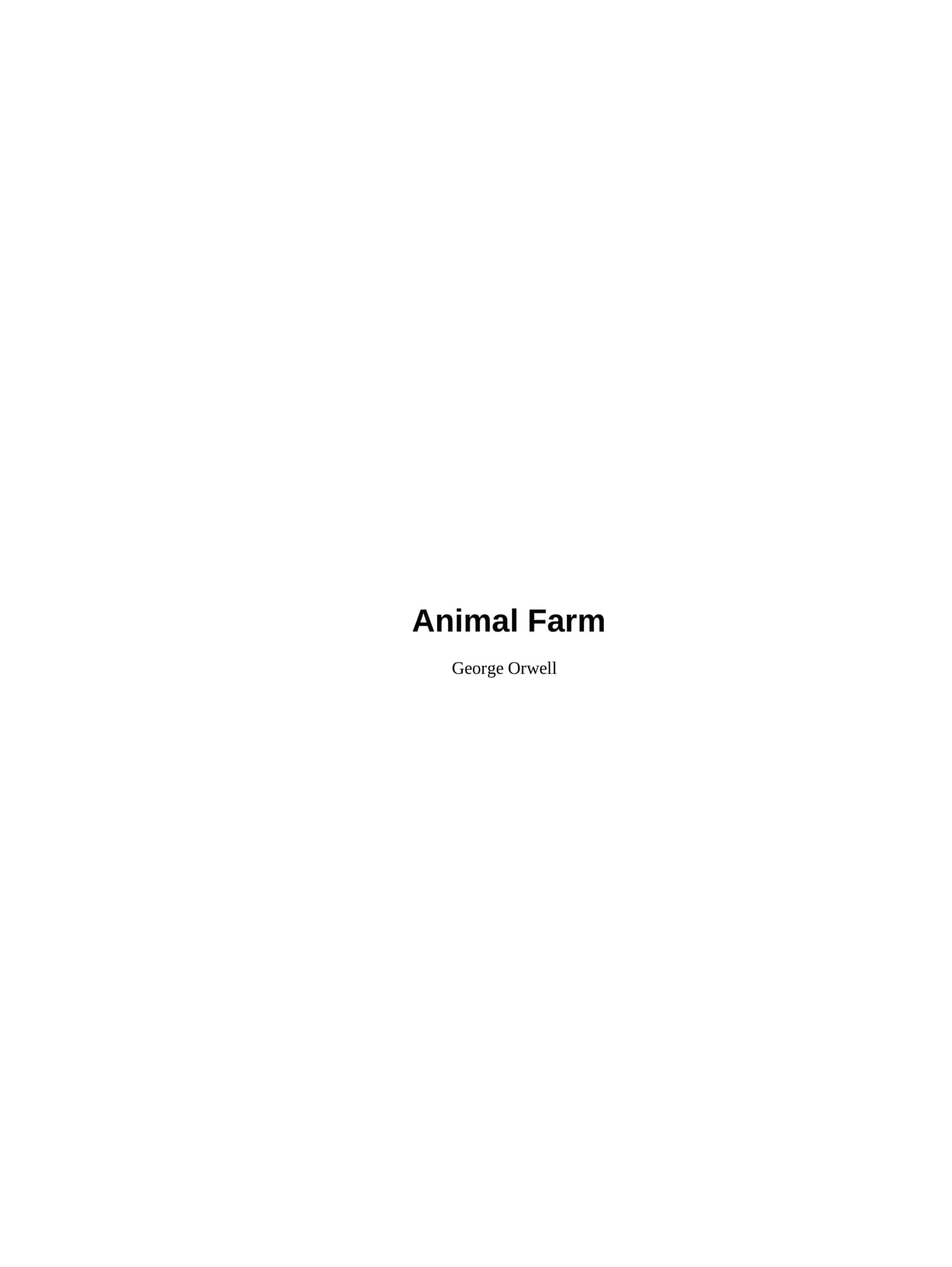 Animal Farm by George Orwell